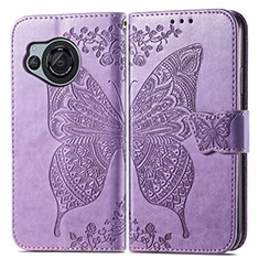 Leather Case Stands Butterfly Flip Cover Holder for Sharp Aquos R8 Clove Purple