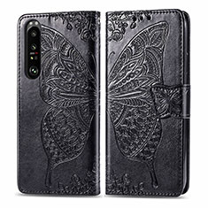 Leather Case Stands Butterfly Flip Cover Holder for Sony Xperia 1 III Black