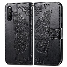 Leather Case Stands Butterfly Flip Cover Holder for Sony Xperia 10 III Black