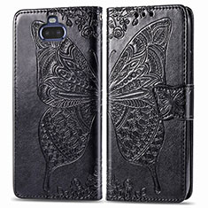 Leather Case Stands Butterfly Flip Cover Holder for Sony Xperia 8 Black