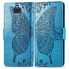 Leather Case Stands Butterfly Flip Cover Holder for Sony Xperia 8 Blue