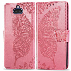 Leather Case Stands Butterfly Flip Cover Holder for Sony Xperia 8 Hot Pink