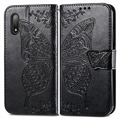 Leather Case Stands Butterfly Flip Cover Holder for Sony Xperia Ace II Black