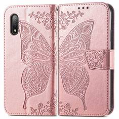Leather Case Stands Butterfly Flip Cover Holder for Sony Xperia Ace II Pink