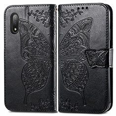 Leather Case Stands Butterfly Flip Cover Holder for Sony Xperia Ace II SO-41B Black