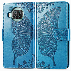 Leather Case Stands Butterfly Flip Cover Holder for Xiaomi Mi 10i 5G Blue
