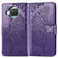 Leather Case Stands Butterfly Flip Cover Holder for Xiaomi Mi 10T Lite 5G Purple