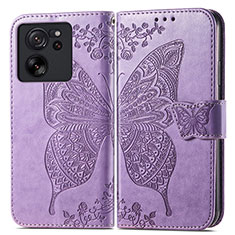 Leather Case Stands Butterfly Flip Cover Holder for Xiaomi Mi 13T 5G Clove Purple