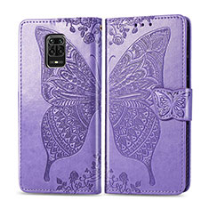 Leather Case Stands Butterfly Flip Cover Holder for Xiaomi Poco M2 Pro Clove Purple