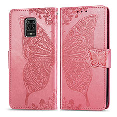 Leather Case Stands Butterfly Flip Cover Holder for Xiaomi Poco M2 Pro Hot Pink