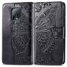 Leather Case Stands Butterfly Flip Cover Holder for Xiaomi Redmi 10X Pro 5G Black