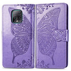Leather Case Stands Butterfly Flip Cover Holder for Xiaomi Redmi 10X Pro 5G Clove Purple