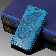 Leather Case Stands Butterfly Flip Cover Holder for Xiaomi Redmi 9 Blue