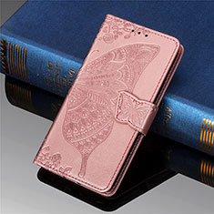 Leather Case Stands Butterfly Flip Cover Holder for Xiaomi Redmi 9 Prime India Pink