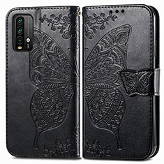 Leather Case Stands Butterfly Flip Cover Holder for Xiaomi Redmi 9T 4G Black