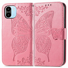 Leather Case Stands Butterfly Flip Cover Holder for Xiaomi Redmi A1 Hot Pink