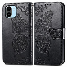 Leather Case Stands Butterfly Flip Cover Holder for Xiaomi Redmi A2 Black