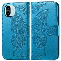 Leather Case Stands Butterfly Flip Cover Holder for Xiaomi Redmi A2 Blue