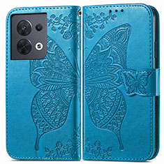 Leather Case Stands Butterfly Flip Cover Holder for Xiaomi Redmi Note 13 5G Blue