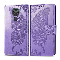 Leather Case Stands Butterfly Flip Cover Holder for Xiaomi Redmi Note 9 Clove Purple