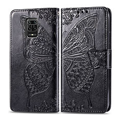 Leather Case Stands Butterfly Flip Cover Holder for Xiaomi Redmi Note 9 Pro Black