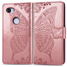 Leather Case Stands Butterfly Flip Cover Holder S01D for Google Pixel 3a XL Rose Gold