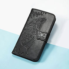 Leather Case Stands Butterfly Flip Cover Holder S01D for Google Pixel 4a 5G Black
