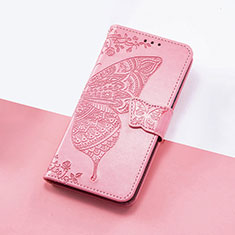 Leather Case Stands Butterfly Flip Cover Holder S01D for Huawei Honor 90 5G Hot Pink