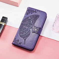 Leather Case Stands Butterfly Flip Cover Holder S01D for Huawei Honor Magic5 Pro 5G Purple