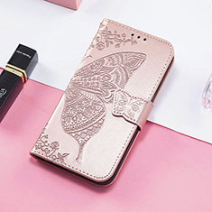 Leather Case Stands Butterfly Flip Cover Holder S01D for Huawei Honor Magic5 Pro 5G Rose Gold