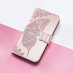 Leather Case Stands Butterfly Flip Cover Holder S01D for Oppo Reno8 T 4G Rose Gold