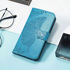 Leather Case Stands Butterfly Flip Cover Holder S01D for Samsung Galaxy F13 4G Blue