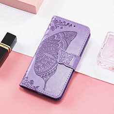 Leather Case Stands Butterfly Flip Cover Holder S01D for Samsung Galaxy F13 4G Clove Purple