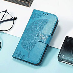 Leather Case Stands Butterfly Flip Cover Holder S01D for Samsung Galaxy M13 5G Blue