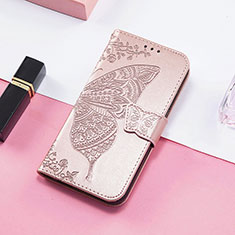 Leather Case Stands Butterfly Flip Cover Holder S01D for Samsung Galaxy M13 5G Pink