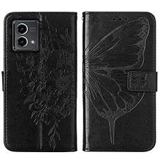 Leather Case Stands Butterfly Flip Cover Holder Y01B for Motorola Moto G Stylus (2023) 4G Black