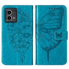 Leather Case Stands Butterfly Flip Cover Holder Y01B for Motorola Moto G Stylus (2023) 4G Blue