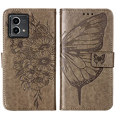 Leather Case Stands Butterfly Flip Cover Holder Y01B for Motorola Moto G Stylus (2023) 4G Gray