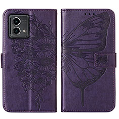 Leather Case Stands Butterfly Flip Cover Holder Y01B for Motorola Moto G Stylus (2023) 4G Purple