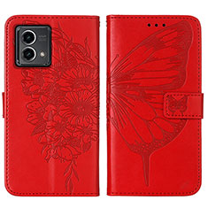 Leather Case Stands Butterfly Flip Cover Holder Y01B for Motorola Moto G Stylus (2023) 4G Red