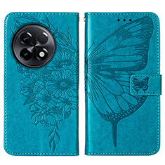Leather Case Stands Butterfly Flip Cover Holder Y01B for OnePlus 11R 5G Blue