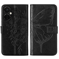 Leather Case Stands Butterfly Flip Cover Holder Y01B for OnePlus Nord CE 3 5G Black
