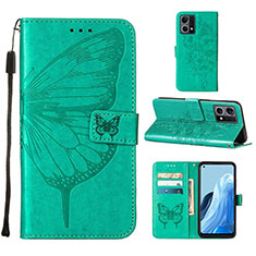 Leather Case Stands Butterfly Flip Cover Holder Y01B for Oppo Reno8 4G Green