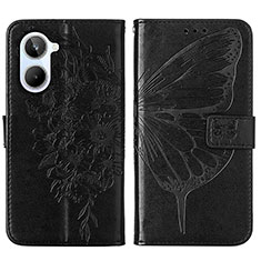 Leather Case Stands Butterfly Flip Cover Holder Y01B for Realme 10 4G Black