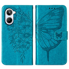 Leather Case Stands Butterfly Flip Cover Holder Y01B for Realme 10 4G Blue