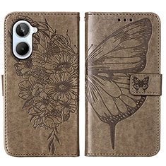 Leather Case Stands Butterfly Flip Cover Holder Y01B for Realme 10 4G Gray