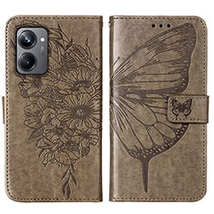 Leather Case Stands Butterfly Flip Cover Holder Y01B for Realme 10 Pro 5G Gray