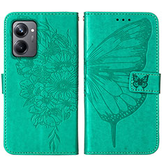 Leather Case Stands Butterfly Flip Cover Holder Y01B for Realme 10 Pro 5G Green