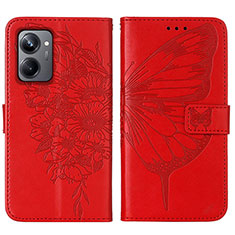Leather Case Stands Butterfly Flip Cover Holder Y01B for Realme 10 Pro 5G Red