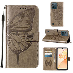 Leather Case Stands Butterfly Flip Cover Holder Y01B for Realme C31 Gray